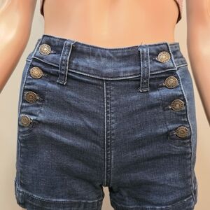 American Eagle Outfitters Dark Blue High-Waisted Shorts